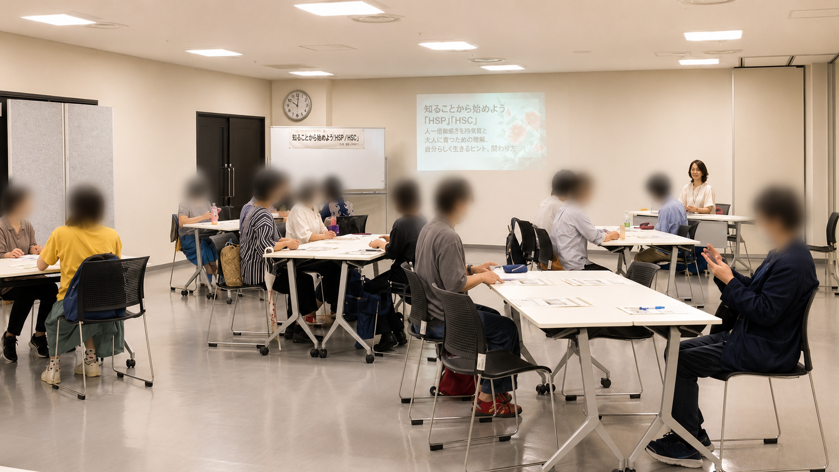 複数の参加者に向けて講座を行うMari
